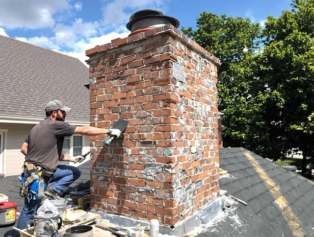Completed chimney rebuild by Grafton Chimney Sweep in Grafton, MA