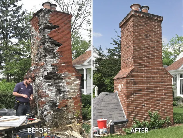 Grafton Chimney Sweep performing a full chimney restoration in Grafton, MA
