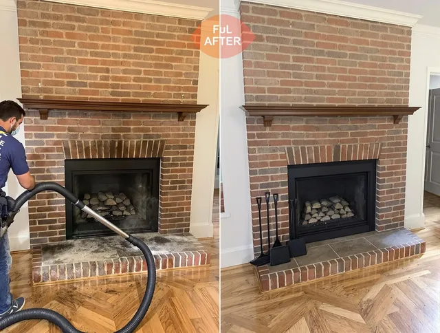 Grafton Chimney Sweep carefully sanitizing a fireplace in Grafton, MA